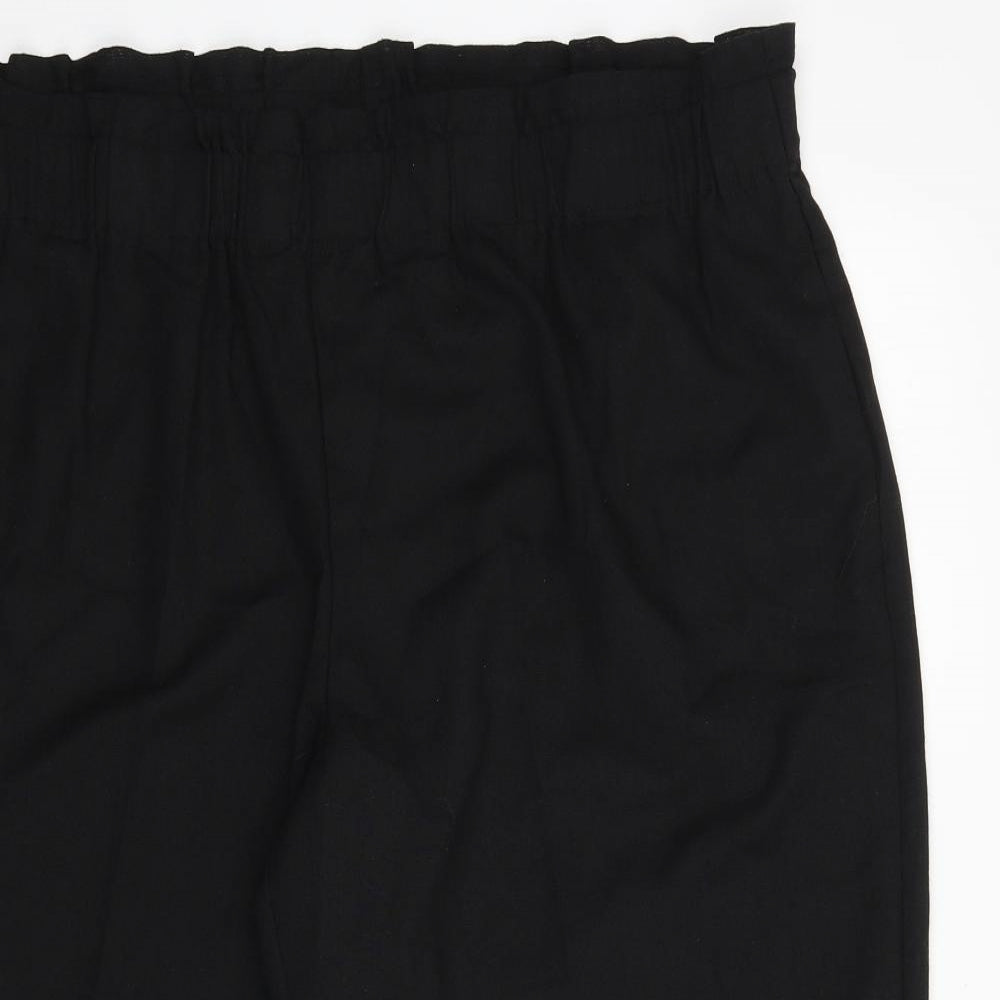 Bonmarché Womens Black Linen Cropped Trousers Size 20 L21 in Regular