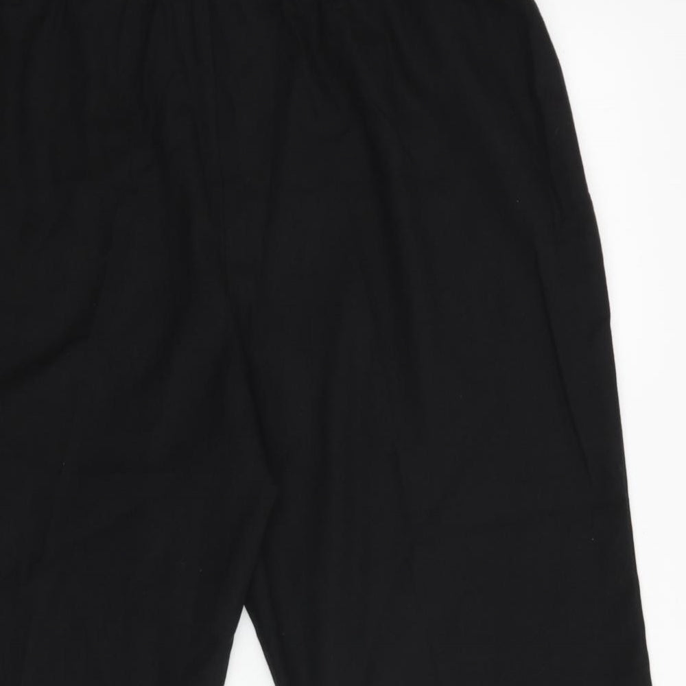 Bonmarché Womens Black Linen Cropped Trousers Size 20 L21 in Regular