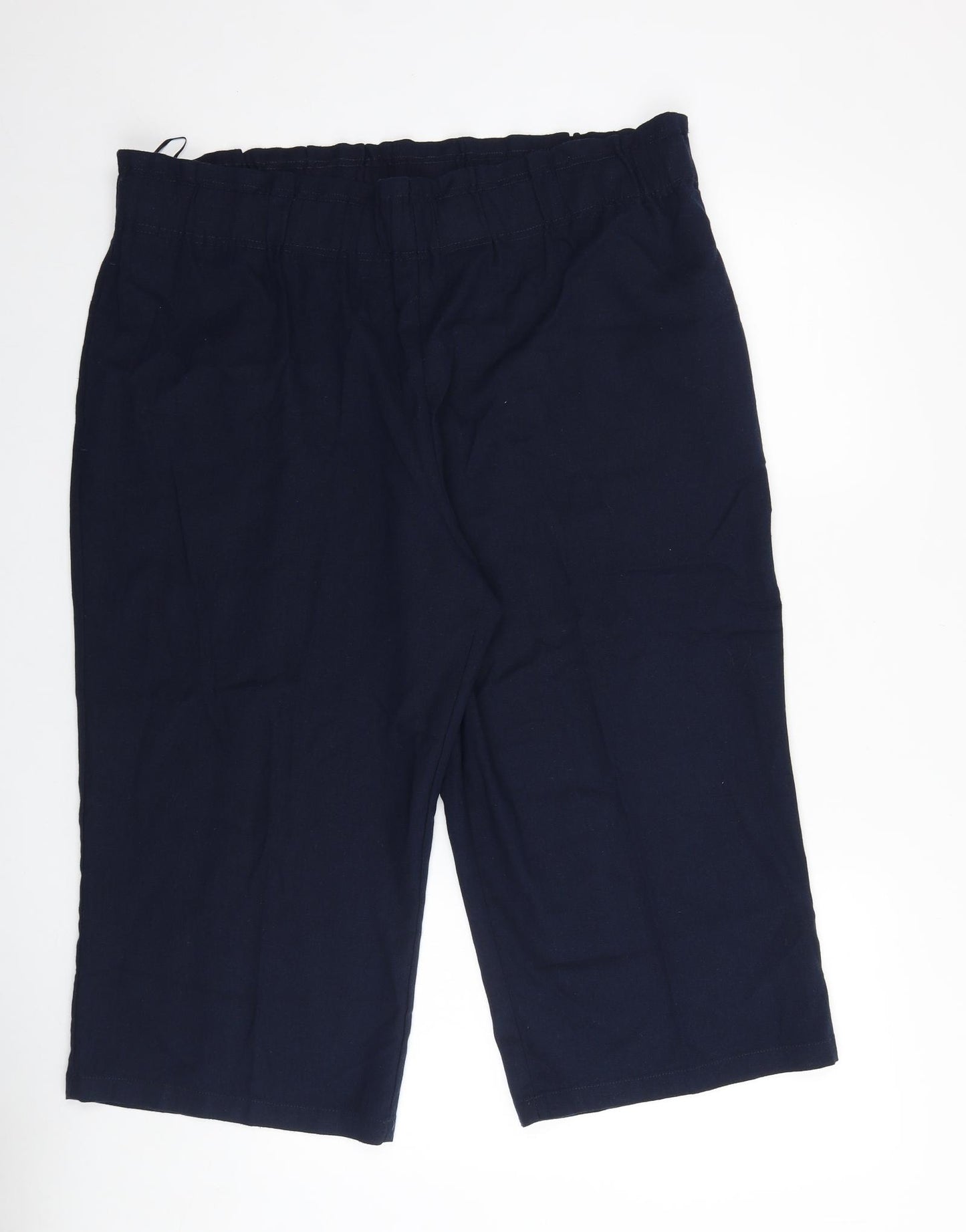 Bonmarche` Womens Blue Linen Cropped Trousers Size 20 L20 in Regular