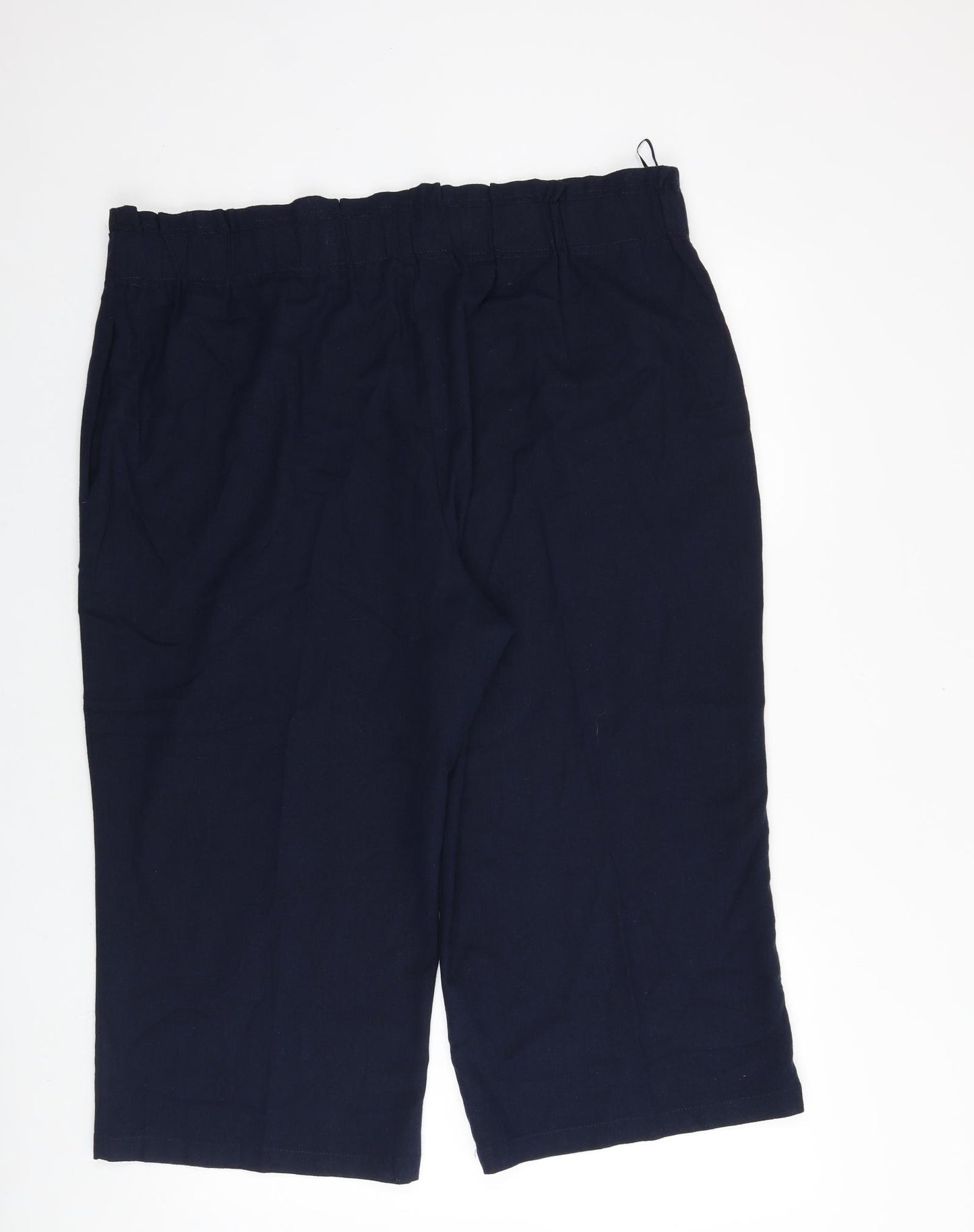 Bonmarche` Womens Blue Linen Cropped Trousers Size 20 L20 in Regular