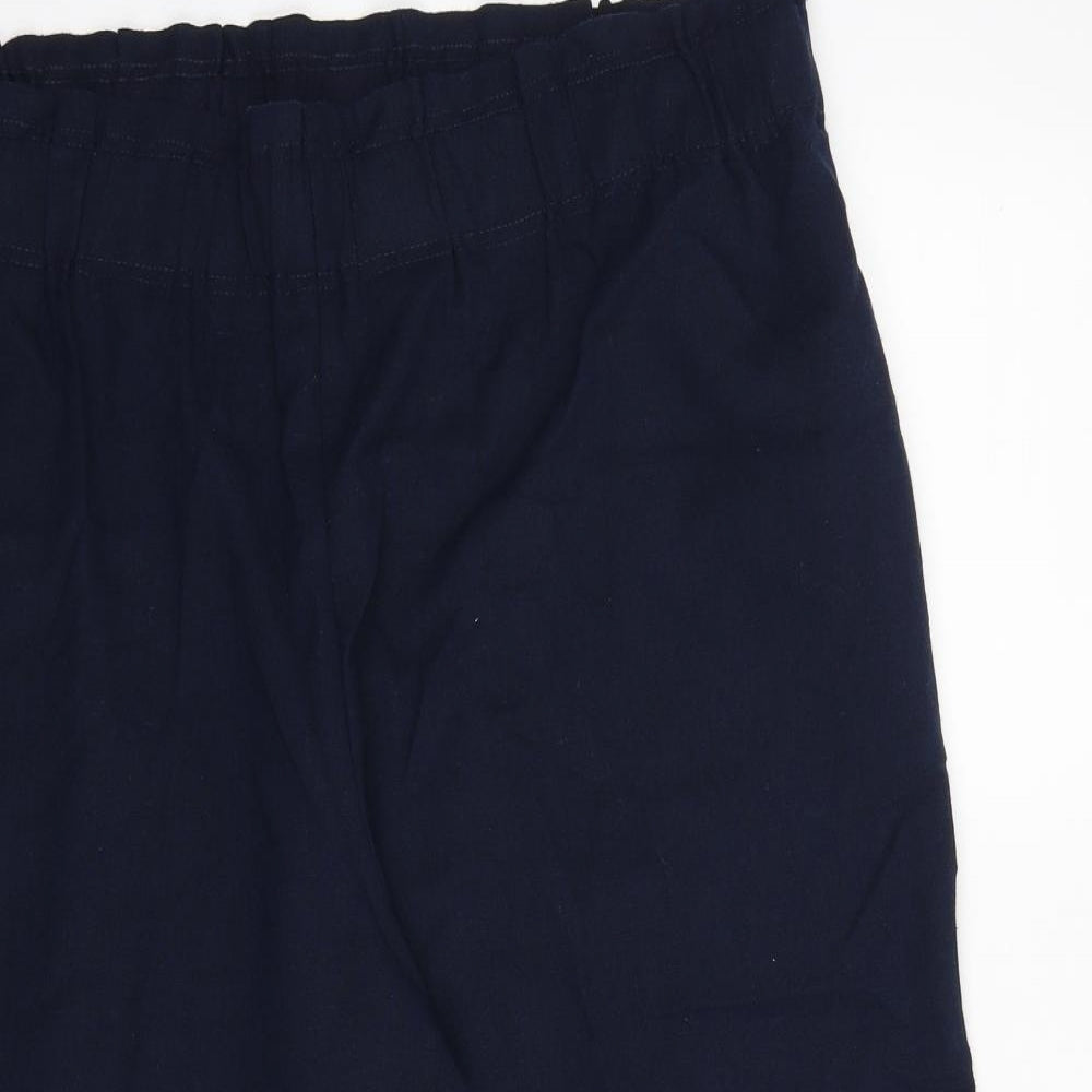 Bonmarche` Womens Blue Linen Cropped Trousers Size 20 L20 in Regular