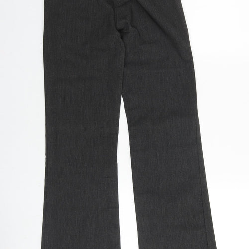 Reverse Womens Grey Polyester Trousers Size 6 L28 in Regular Zip
