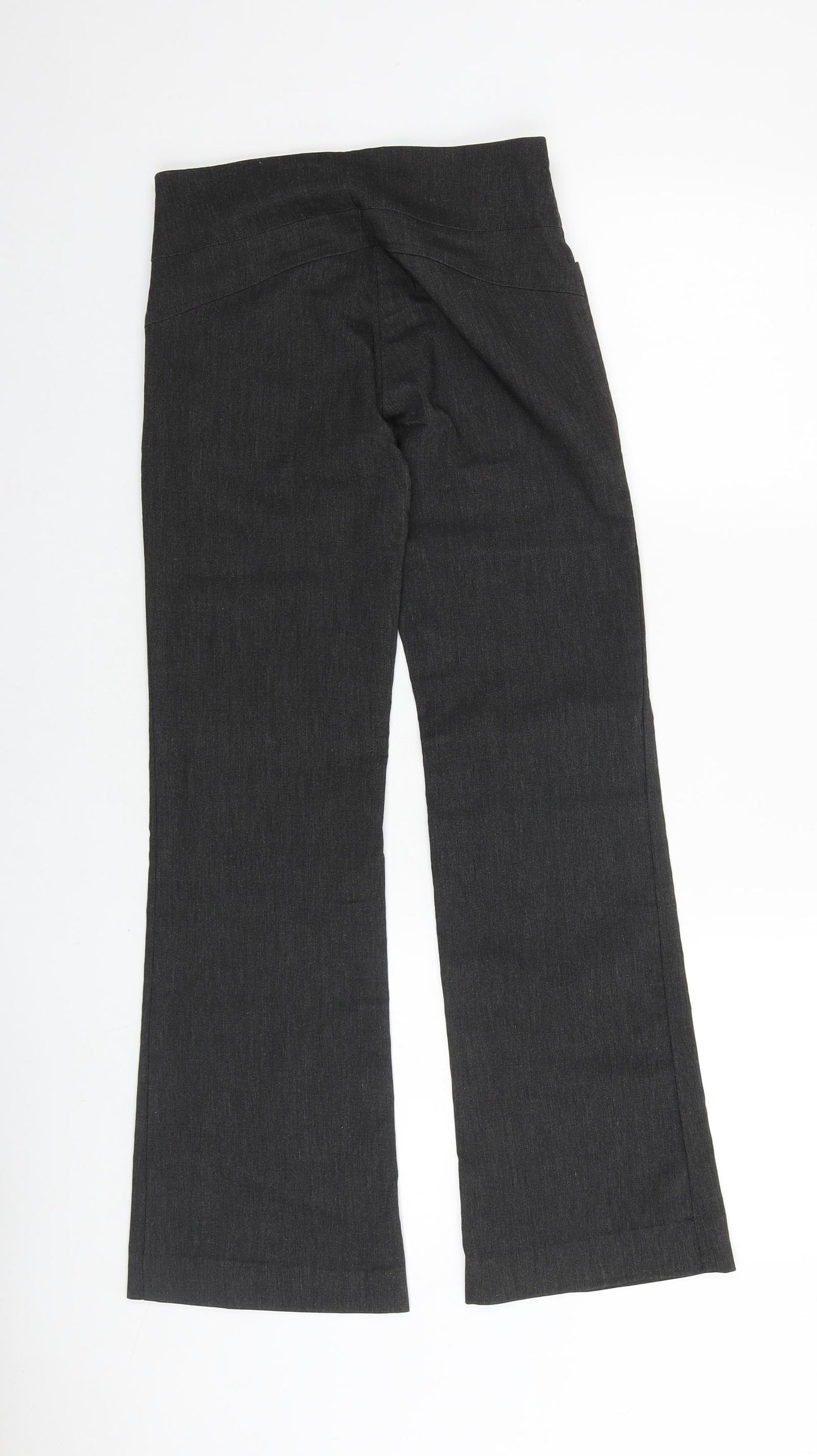 Reverse Womens Grey Polyester Trousers Size 6 L28 in Regular Zip