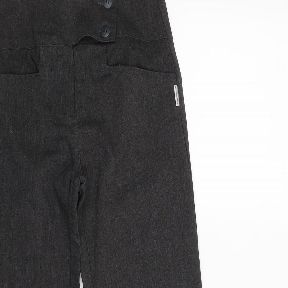 Reverse Womens Grey Polyester Trousers Size 6 L28 in Regular Zip