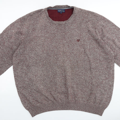 Easy Mens Red Round Neck Acrylic Pullover Jumper Size 2XL