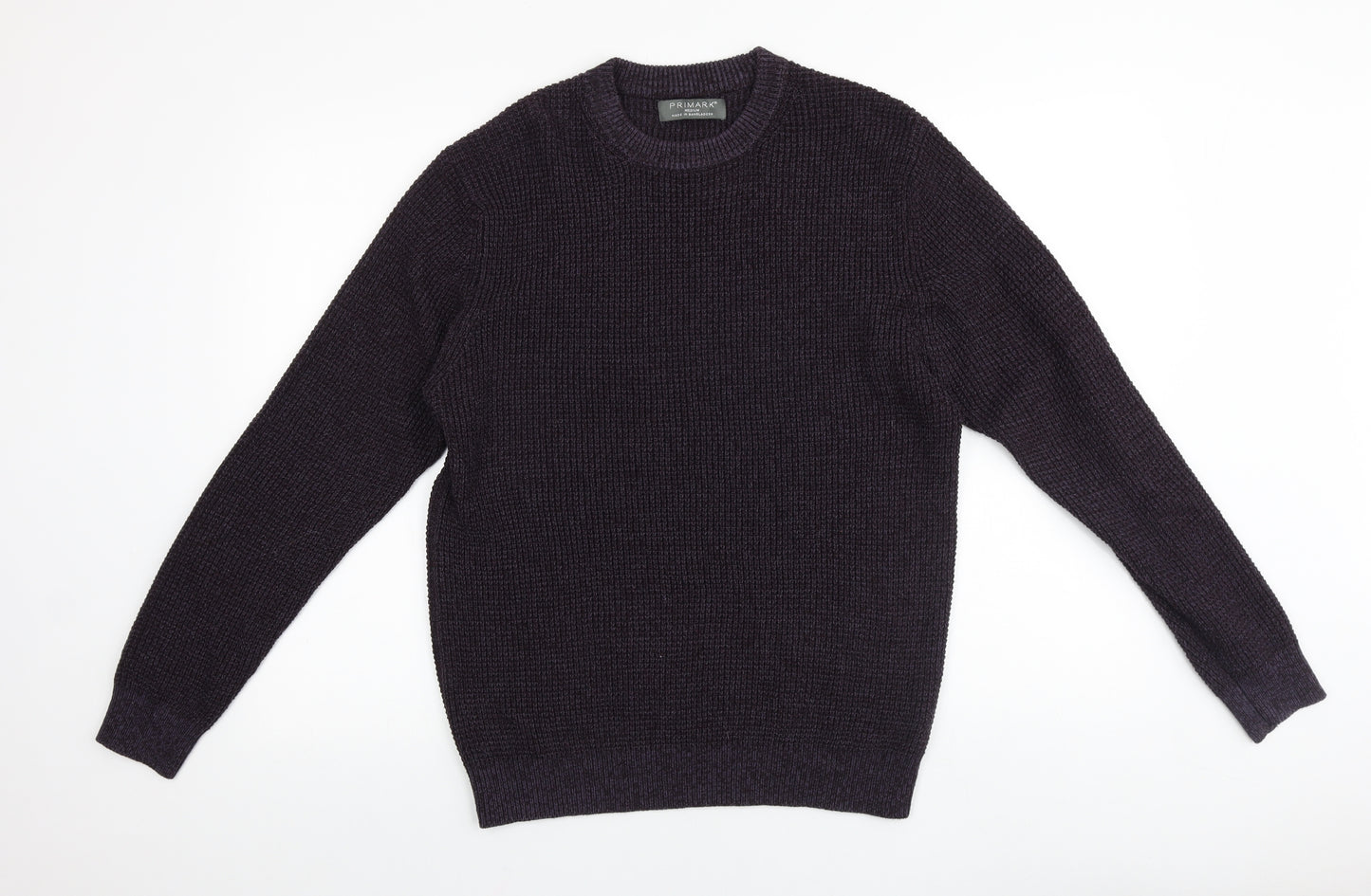 Primark Mens Purple Round Neck Acrylic Pullover Jumper Size M