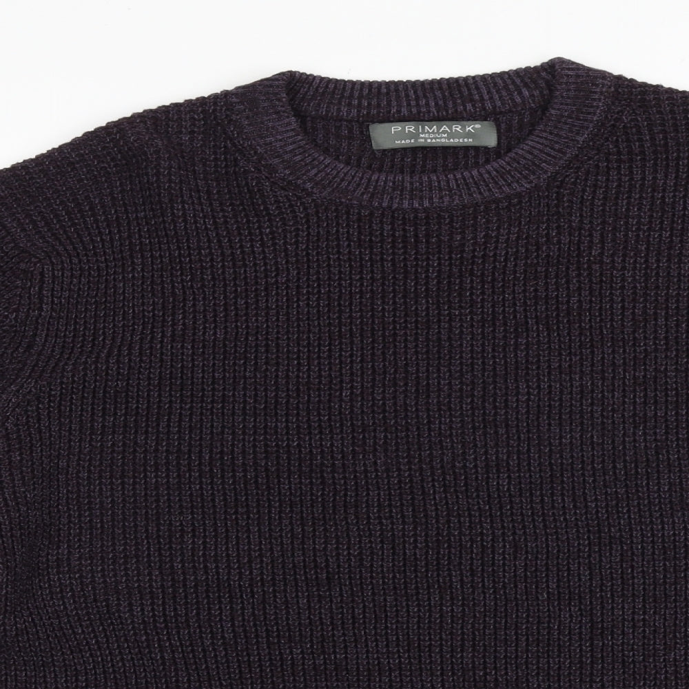 Primark Mens Purple Round Neck Acrylic Pullover Jumper Size M