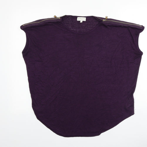 Apricot Womens Purple Viscose Basic T-Shirt Size 12 Round Neck