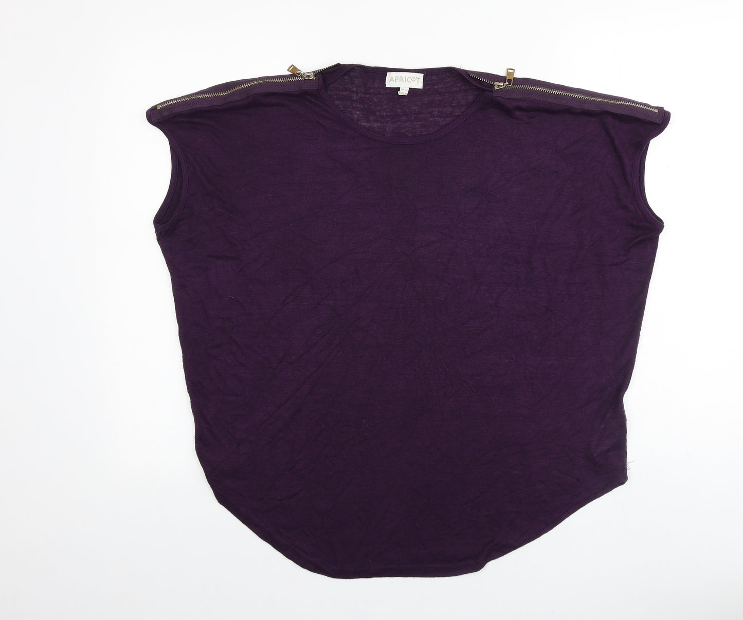 Apricot Womens Purple Viscose Basic T-Shirt Size 12 Round Neck