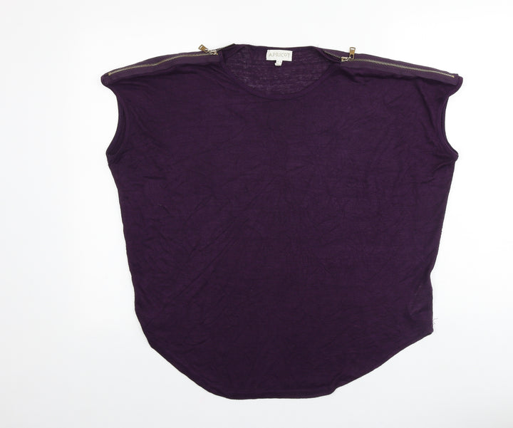 Apricot Womens Purple Viscose Basic T-Shirt Size 12 Round Neck