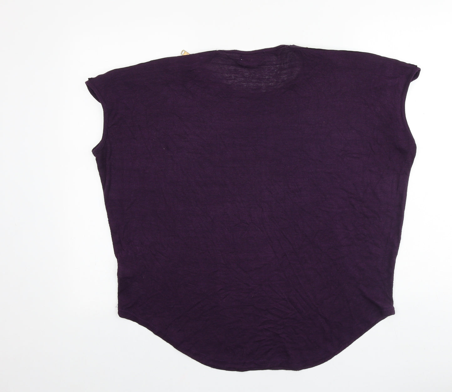 Apricot Womens Purple Viscose Basic T-Shirt Size 12 Round Neck