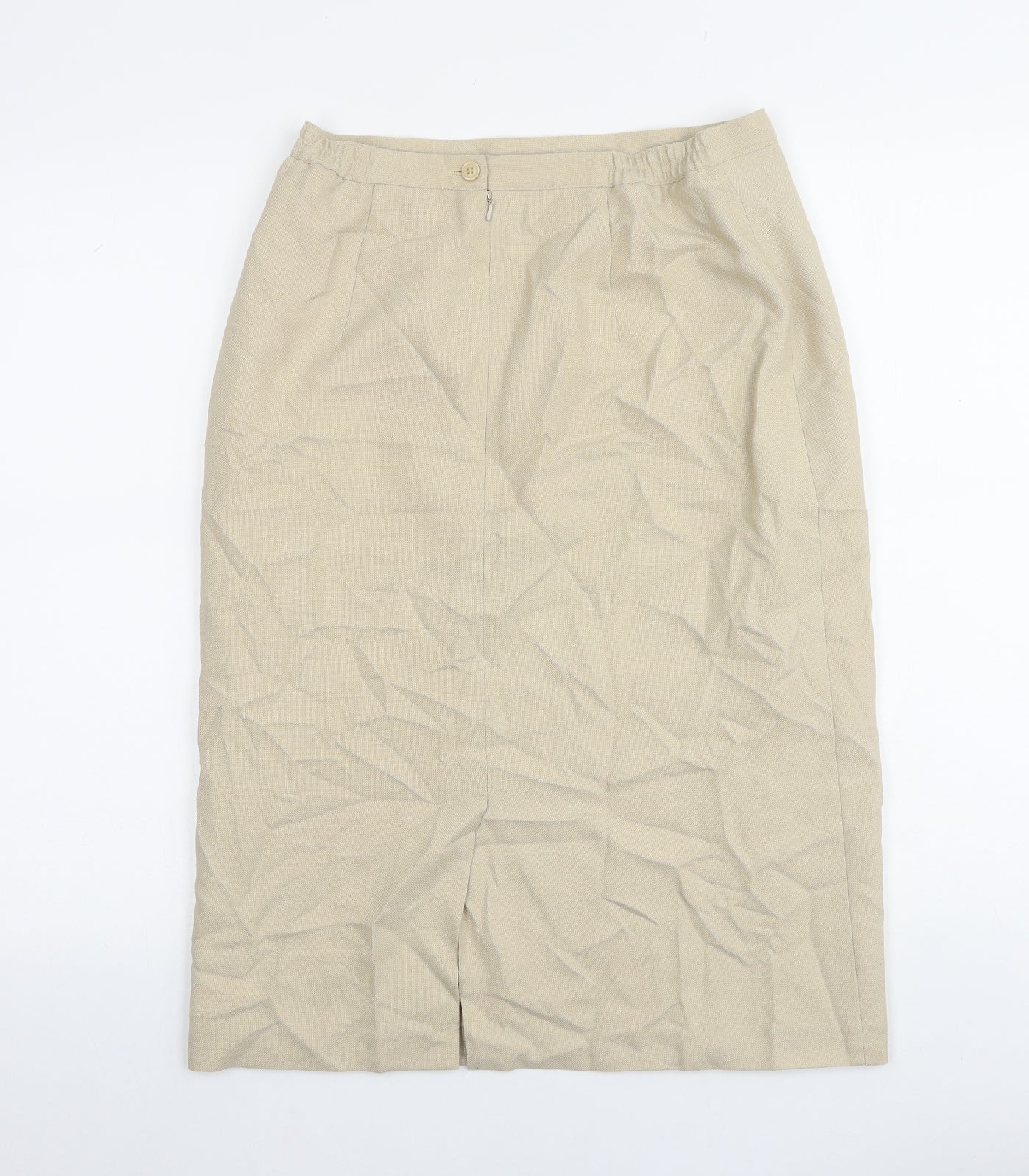 EWM Womens Beige Polyester Straight & Pencil Skirt Size 12 Zip
