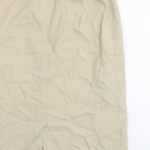 EWM Womens Beige Polyester Straight & Pencil Skirt Size 12 Zip