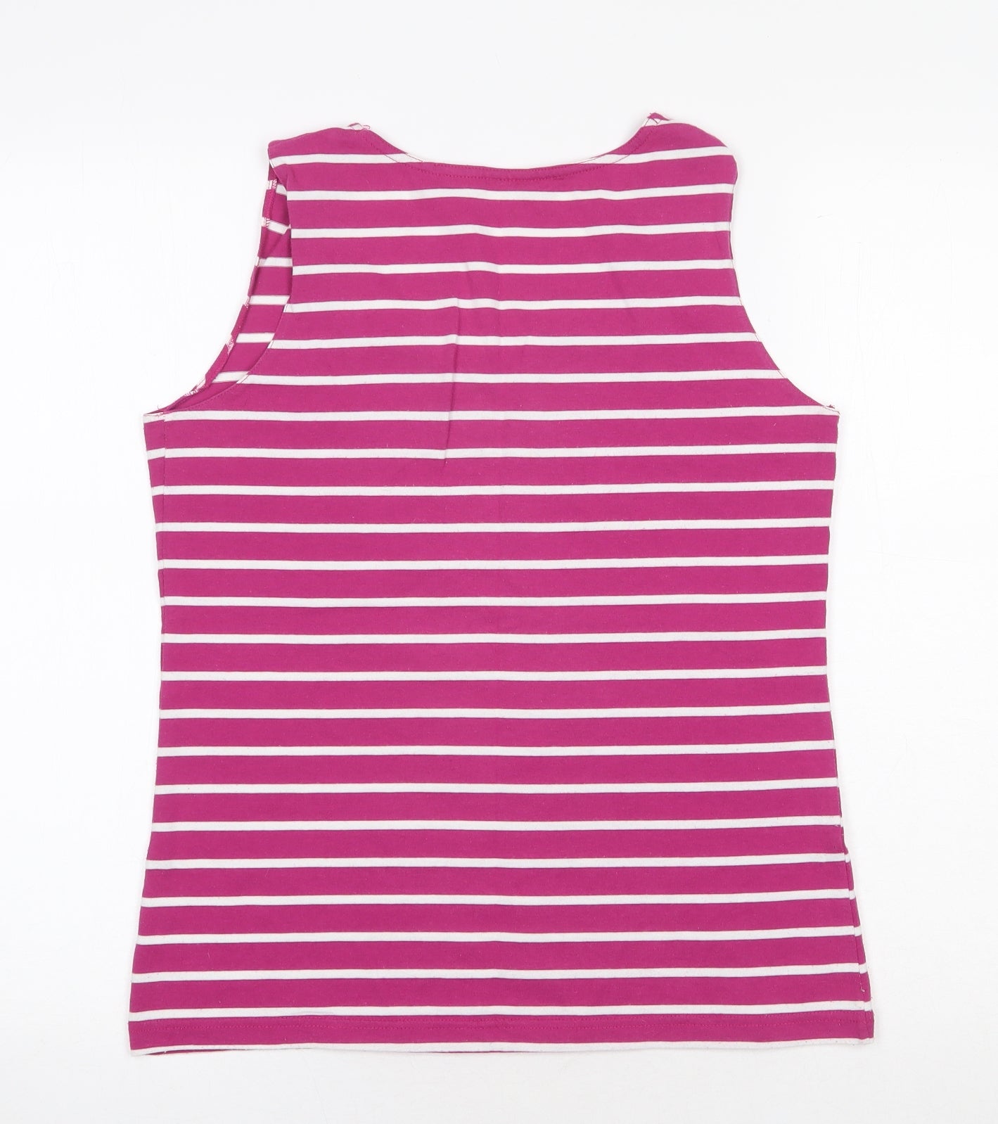 Preworn Womens Purple Striped Polyester Basic Tank Size 12 V-Neck