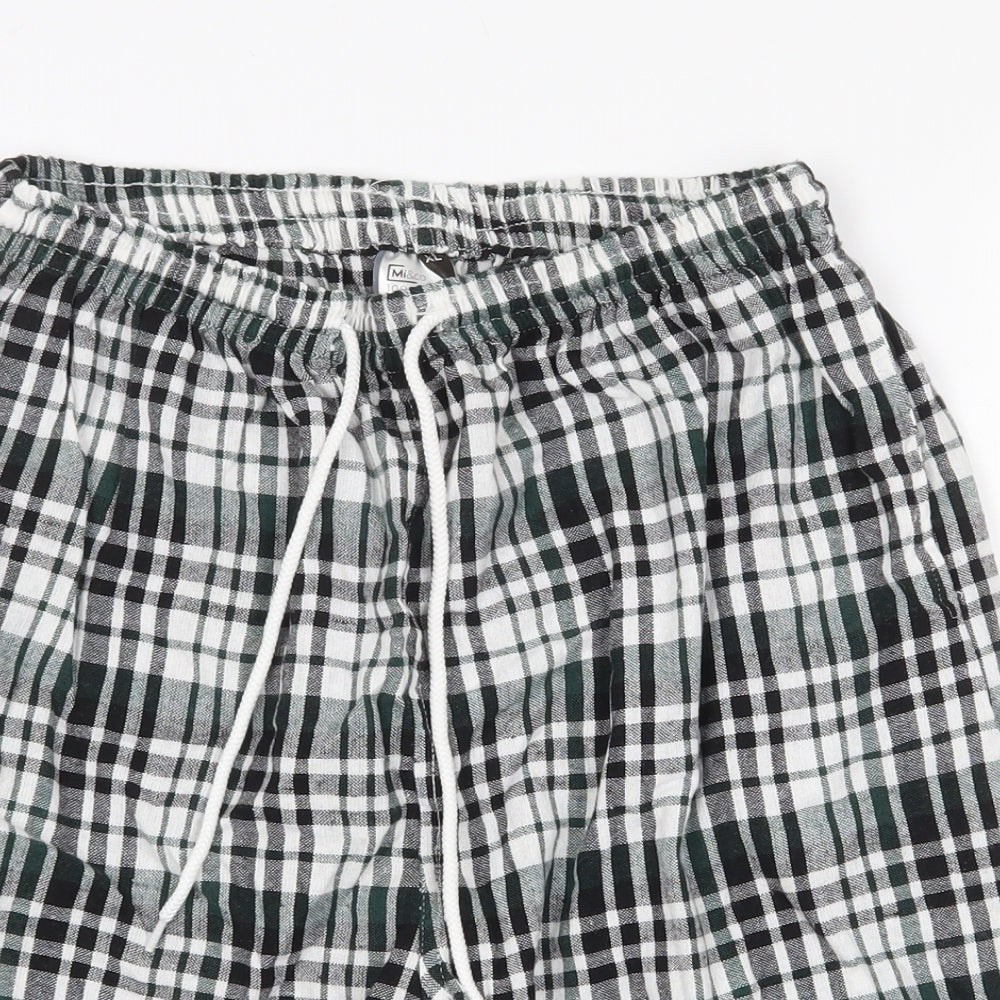 Mi & Co Mens Green Plaid Cotton Bermuda Shorts Size XL Regular Drawstring