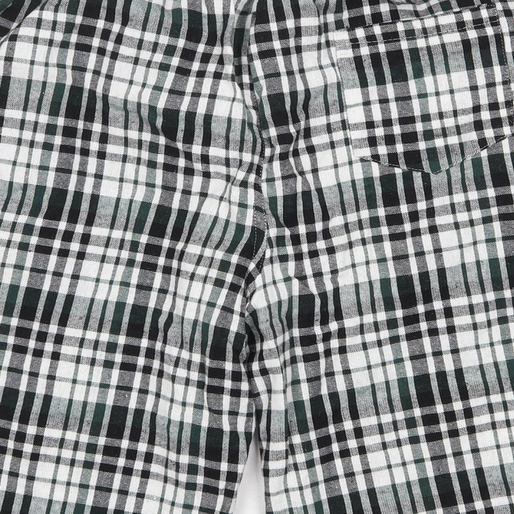 Mi & Co Mens Green Plaid Cotton Bermuda Shorts Size XL Regular Drawstring