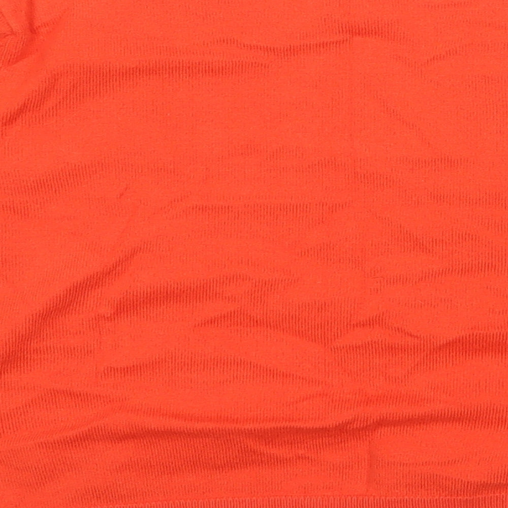 New Look Womens Orange V-Neck Cotton Shrug Jumper Size 14