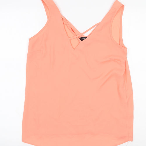 Atmosphere Womens Pink Polyester Basic Tank Size 10 V-Neck