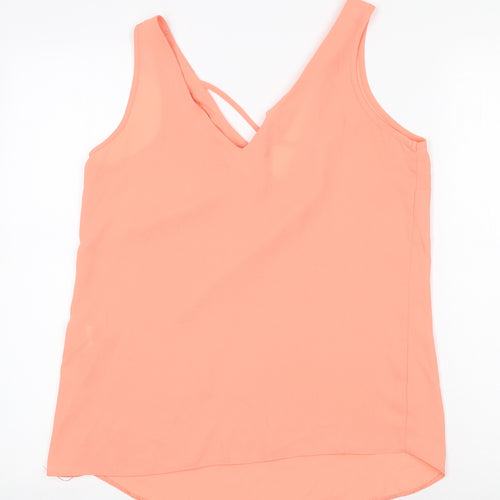 Atmosphere Womens Pink Polyester Basic Tank Size 10 V-Neck