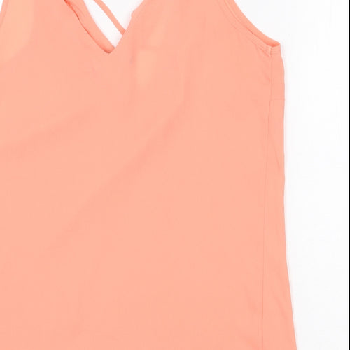 Atmosphere Womens Pink Polyester Basic Tank Size 10 V-Neck