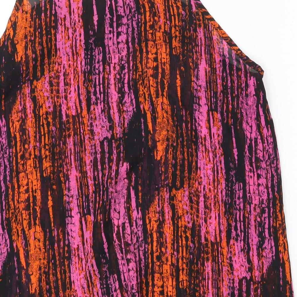 George Womens Multicoloured Geometric Polyester Basic Tank Size 12 Square Neck