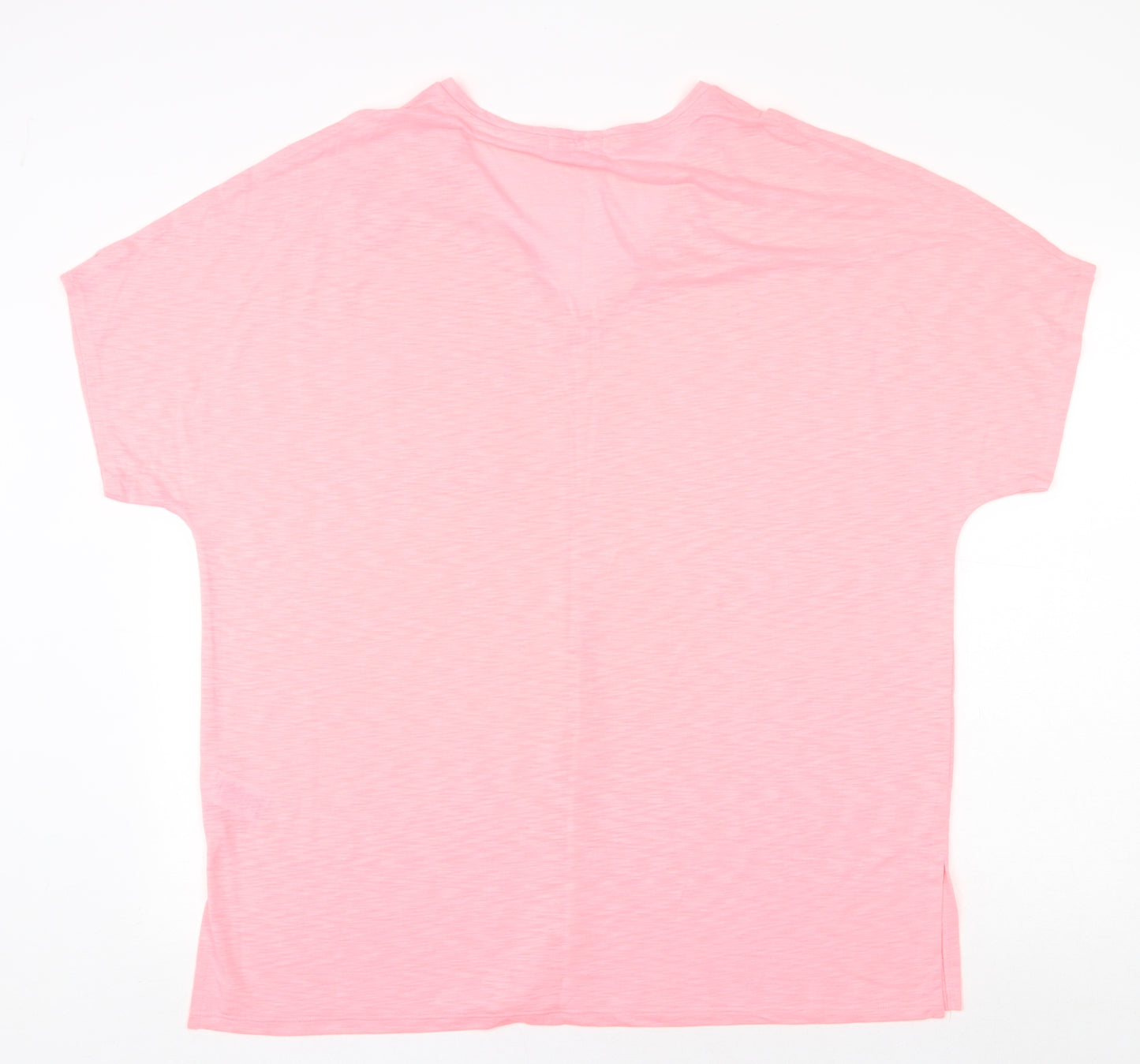 Papaya Womens Pink Polyester Basic T-Shirt Size XL V-Neck