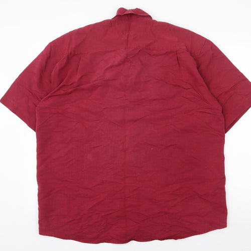Burton Mens Red Viscose Button-Up Size L Collared Button