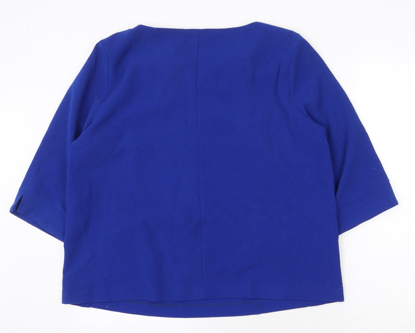 F&F Womens Blue Polyester Basic Blouse Size 18 Round Neck