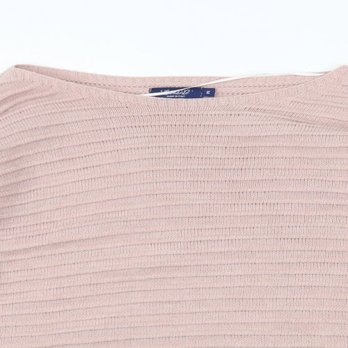 Collezioni Womens Pink Boat Neck Acrylic Pullover Jumper Size M