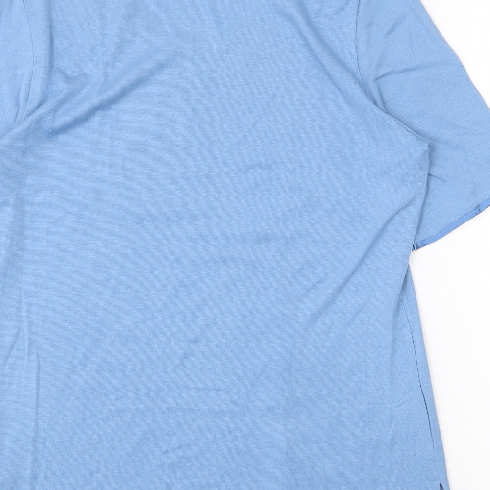 Patra Womens Blue Bamboo Basic T-Shirt Size S Scoop Neck