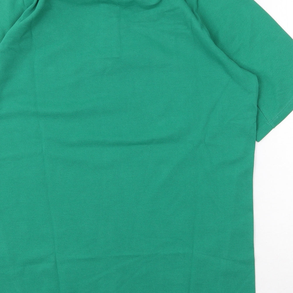 Canterbury Mens Green Polyester Polo Size L Collared Button - Ireland Rugby