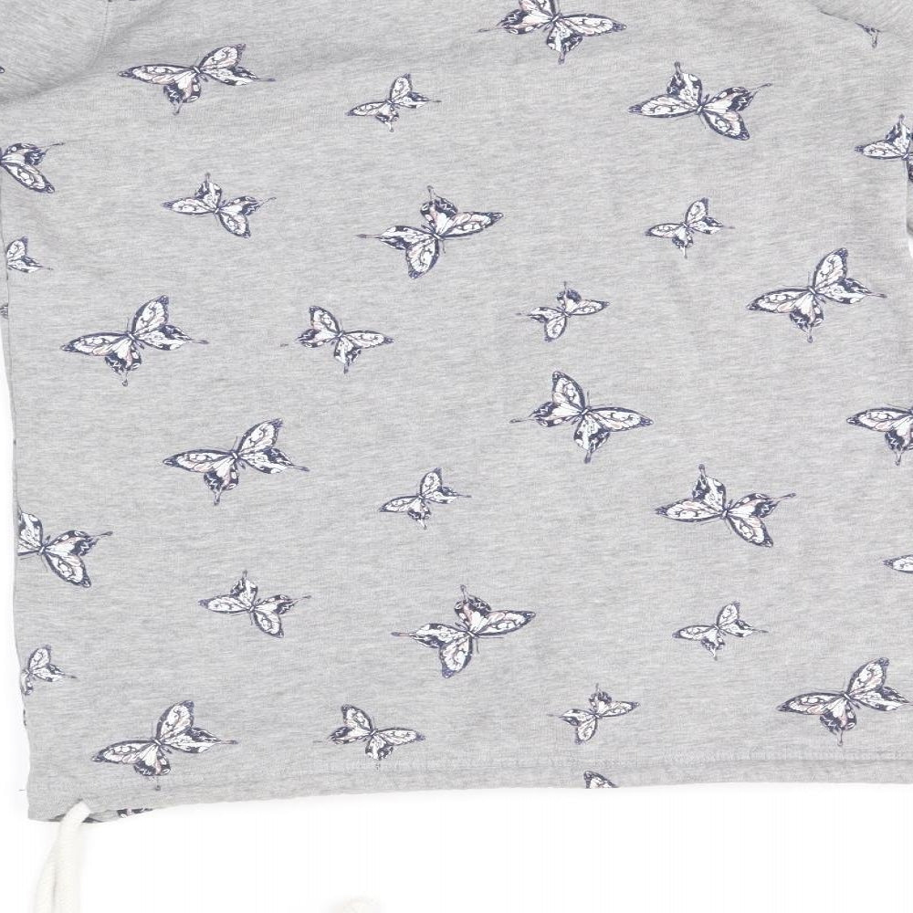 George Womens Grey Geometric Cotton Pullover Sweatshirt Size 12 Pullover - Butterfly