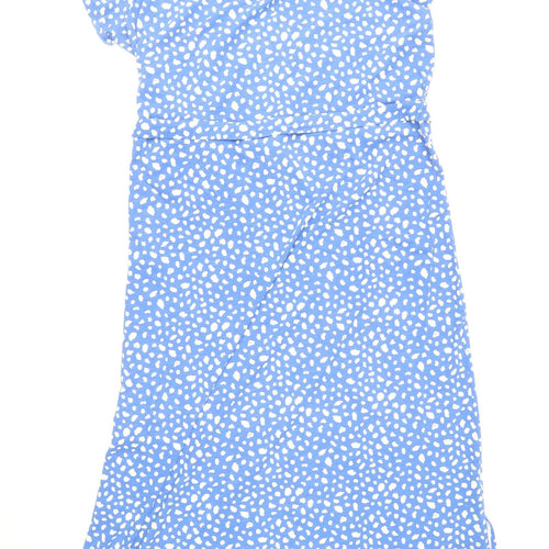 Joules Womens Blue Geometric Cotton A-Line Size 18 Round Neck Pullover