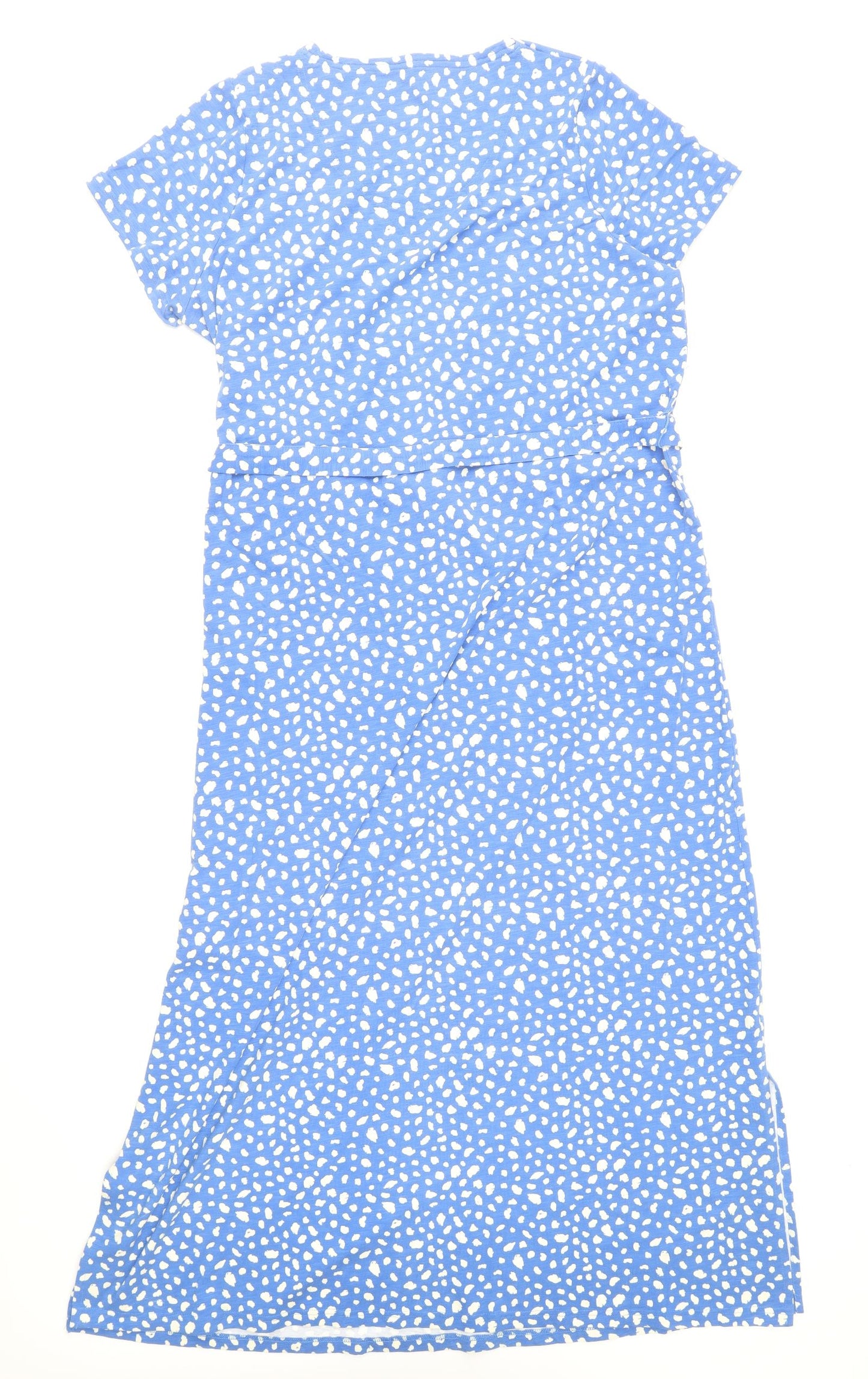 Joules Womens Blue Geometric Cotton A-Line Size 18 Round Neck Pullover