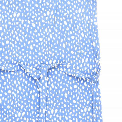 Joules Womens Blue Geometric Cotton A-Line Size 18 Round Neck Pullover