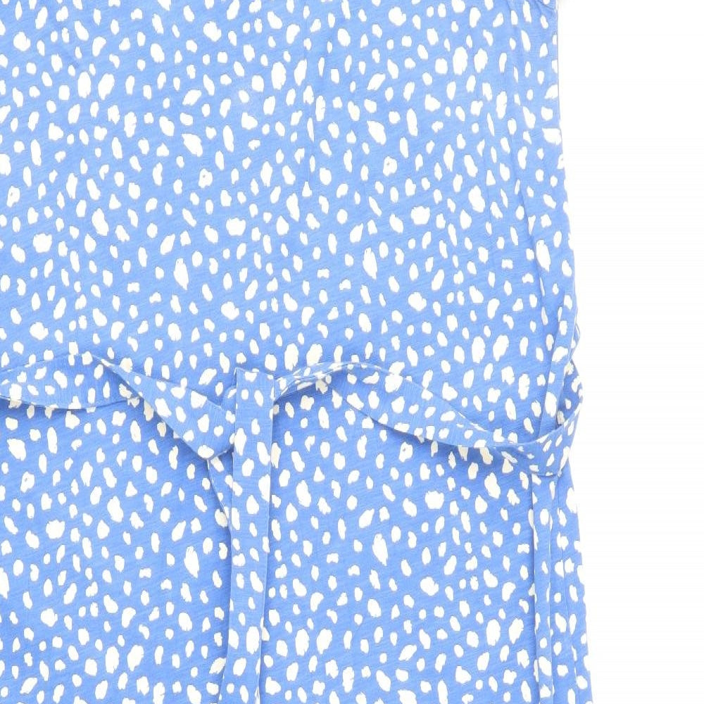 Joules Womens Blue Geometric Cotton A-Line Size 18 Round Neck Pullover