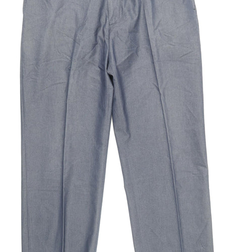 NEXT Mens Blue Cotton Dress Pants Trousers Size 36 in Regular Zip