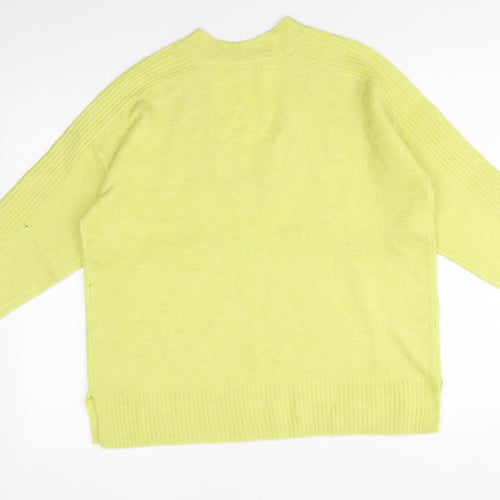 Nutmeg Womens Green V-Neck Acrylic Pullover Jumper Size 14