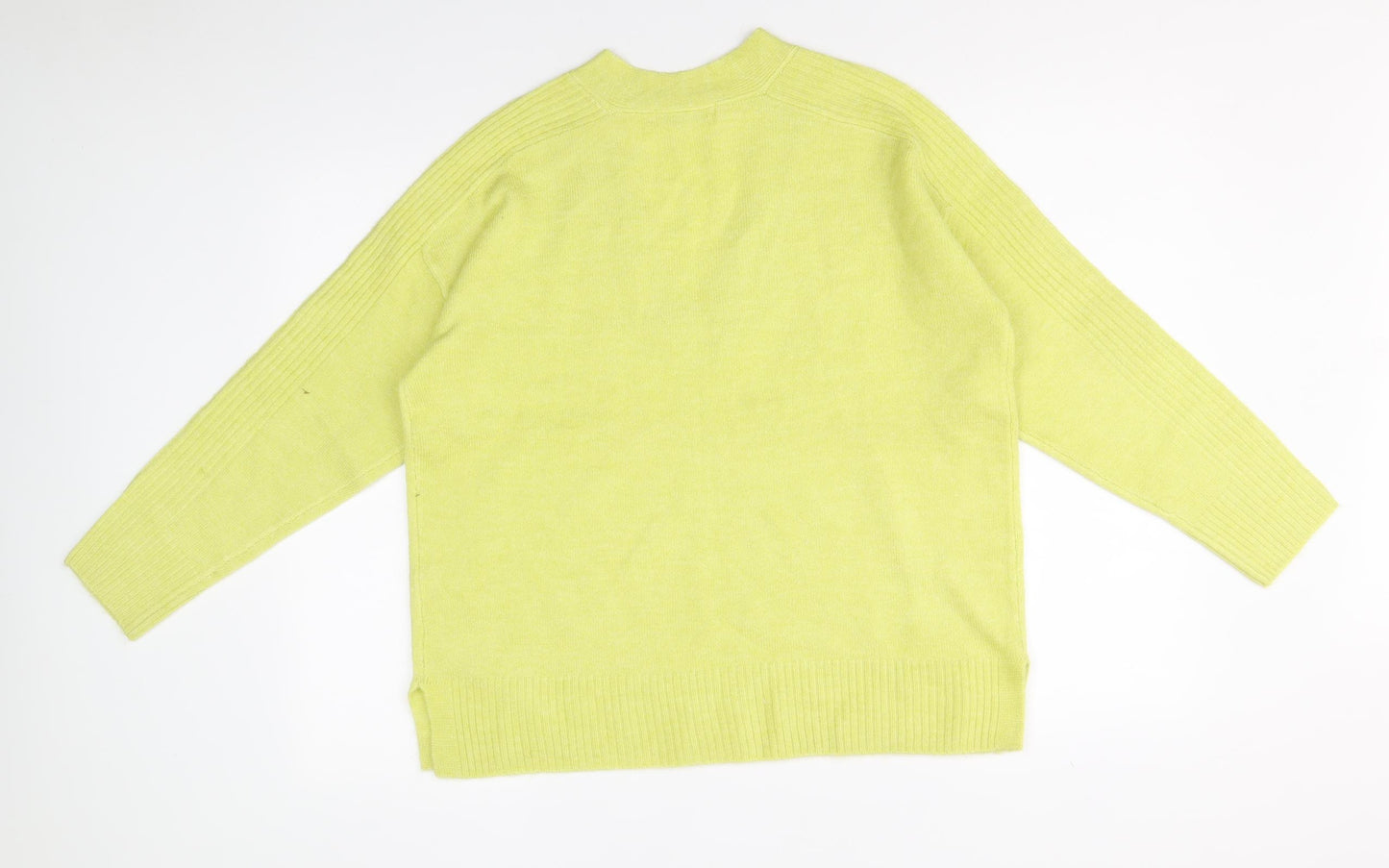 Nutmeg Womens Green V-Neck Acrylic Pullover Jumper Size 14