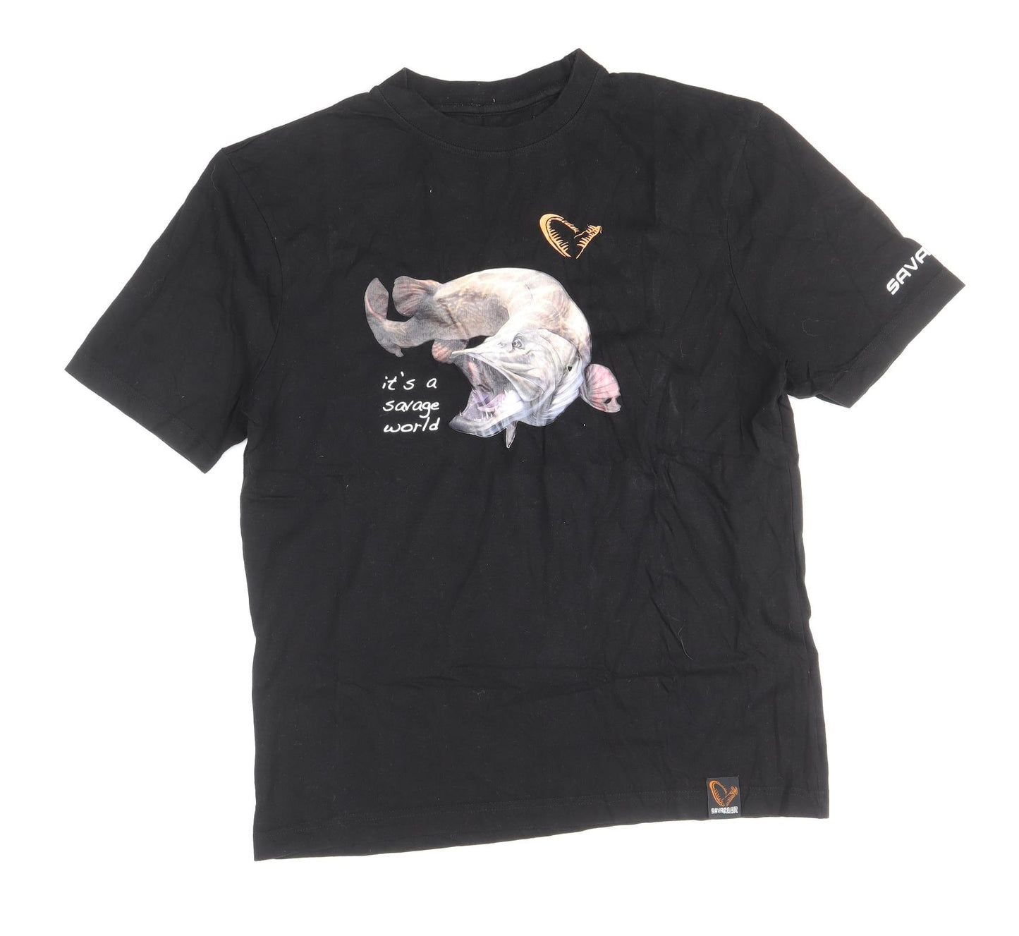 Savage Bar Mens Black Cotton T-Shirt Size M Round Neck