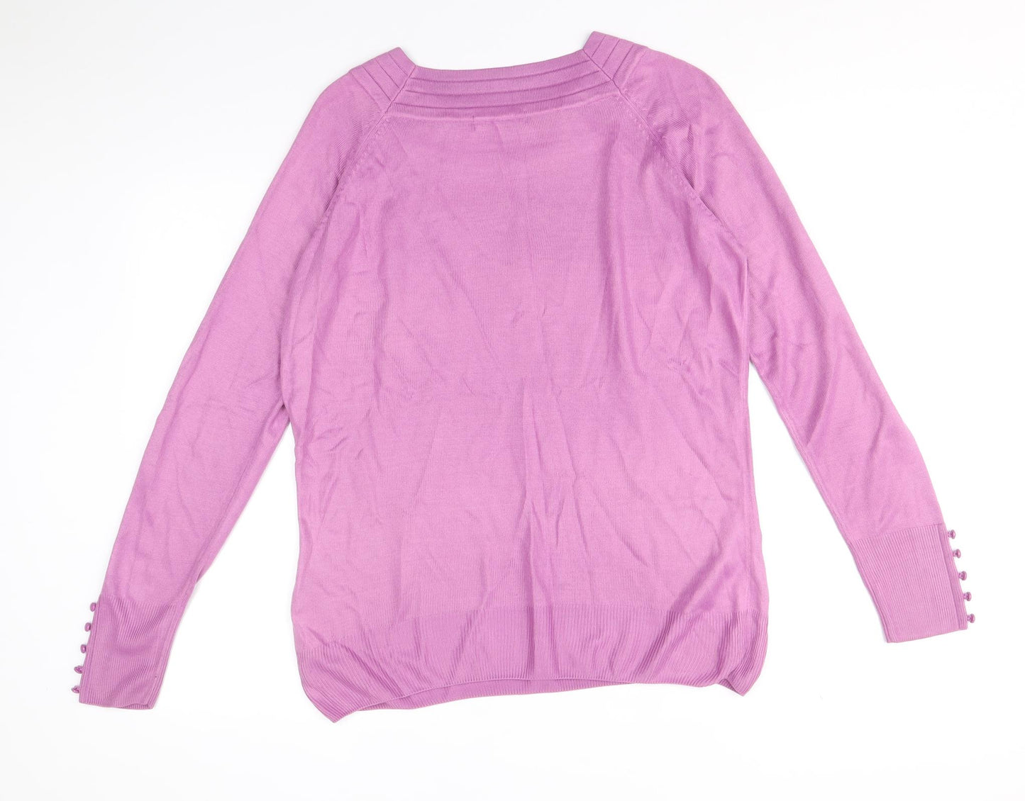 Marks and Spencer Womens Purple Roll Neck Acrylic Pullover Jumper Size 14