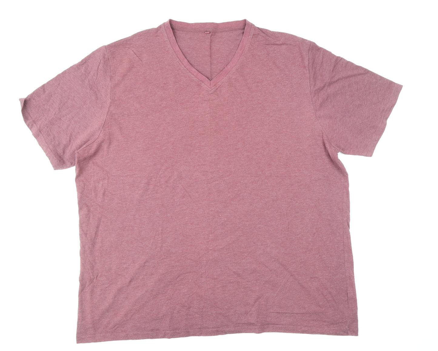 George Mens Red Cotton T-Shirt Size 3XL V-Neck