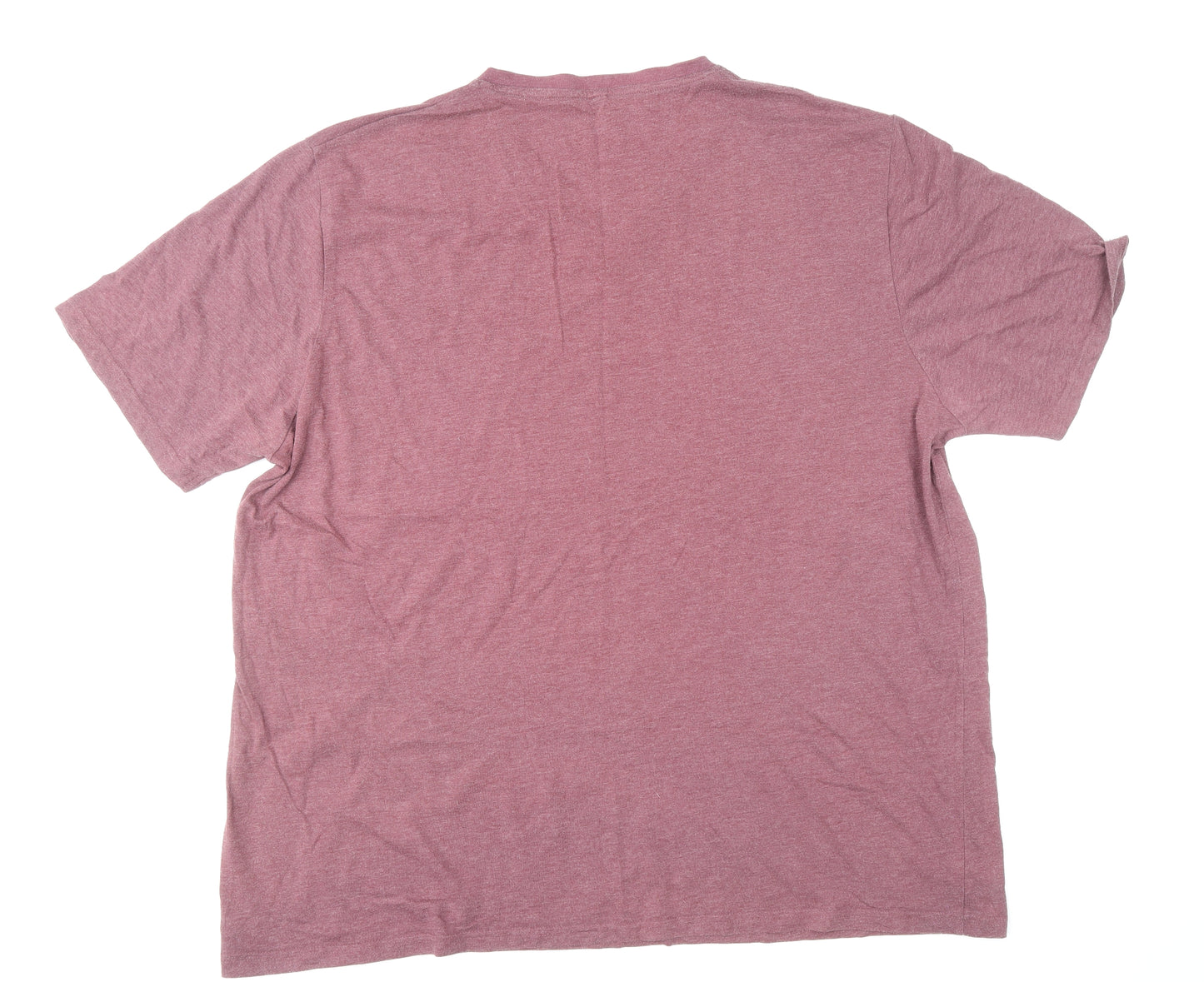 George Mens Red Cotton T-Shirt Size 3XL V-Neck