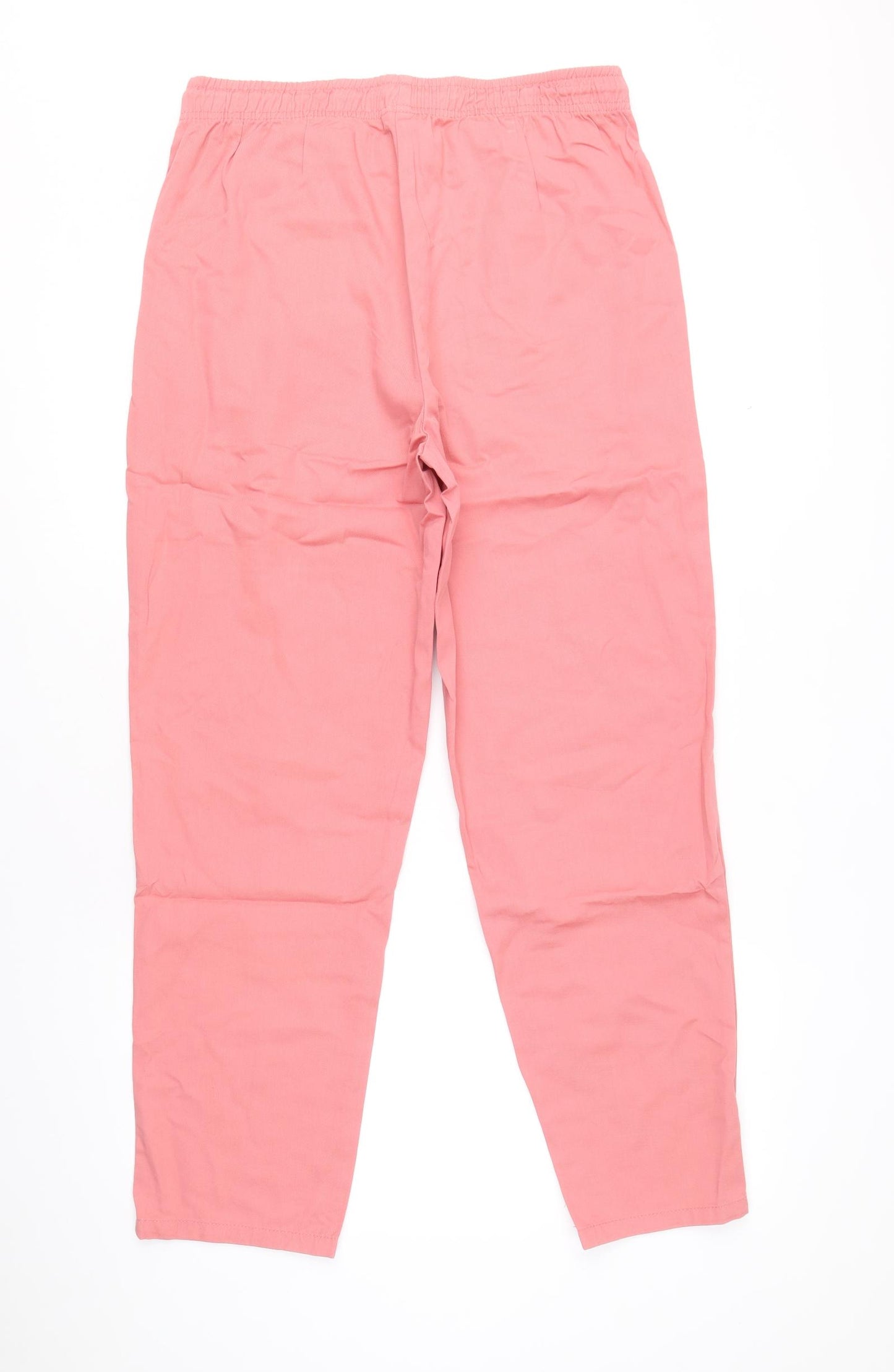 Damart Womens Pink Cotton Trousers Size 16 Regular Drawstring