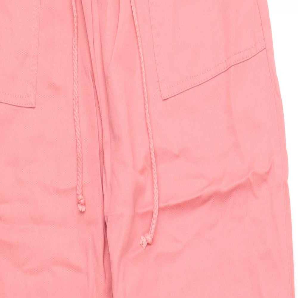 Damart Womens Pink Cotton Trousers Size 16 Regular Drawstring