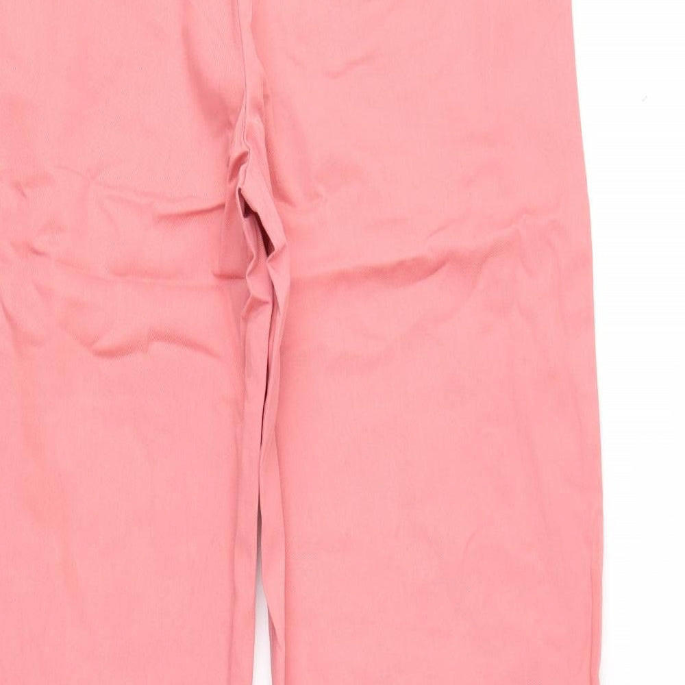 Damart Womens Pink Cotton Trousers Size 16 Regular Drawstring