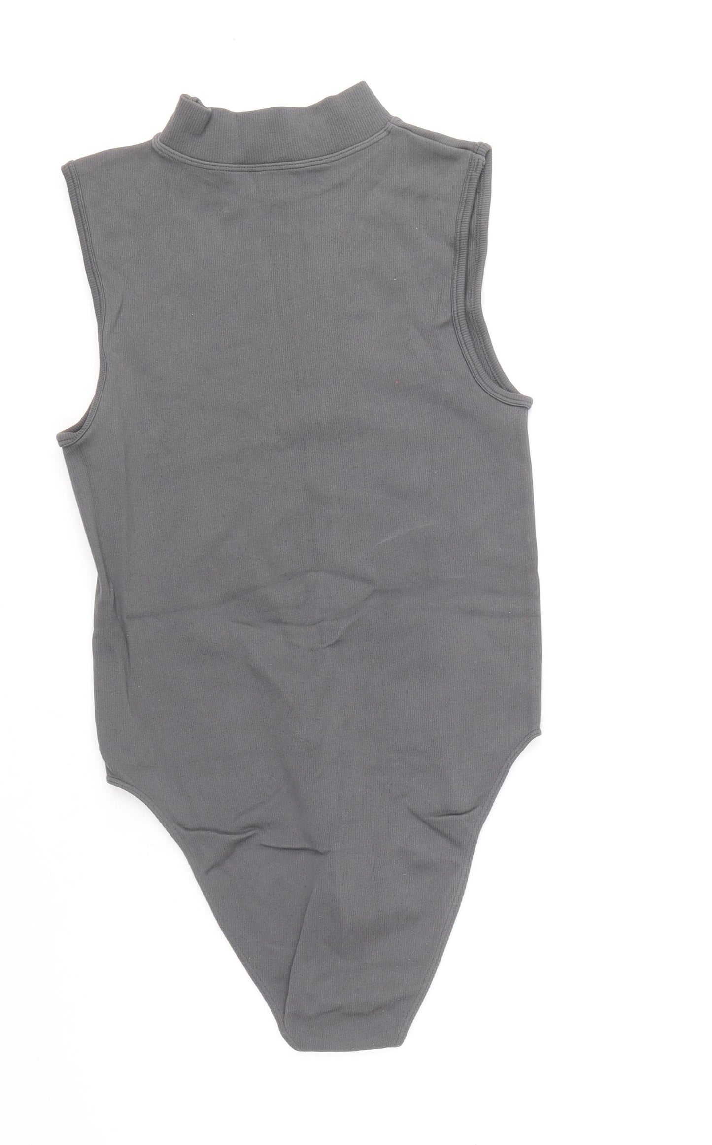 Primark Womens Grey Nylon Bodysuit One-Piece Size S Snap