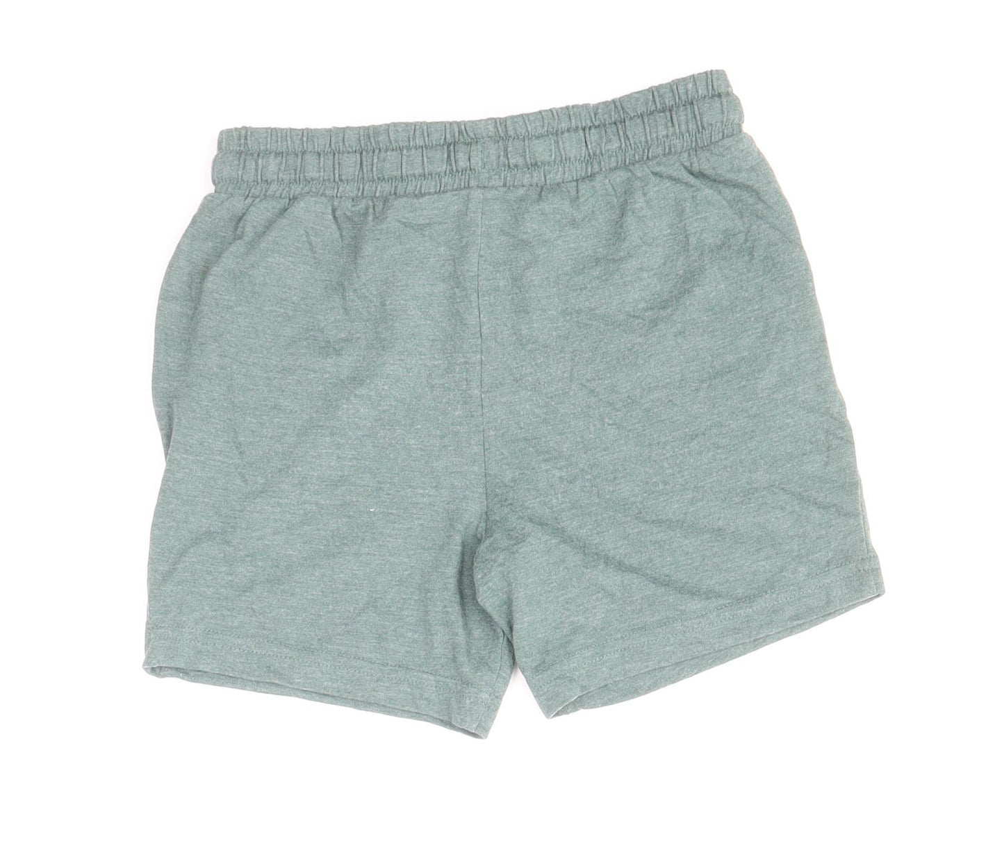 TU Boys Green Cotton Sweat Shorts Size 4-5 Years Regular Drawstring