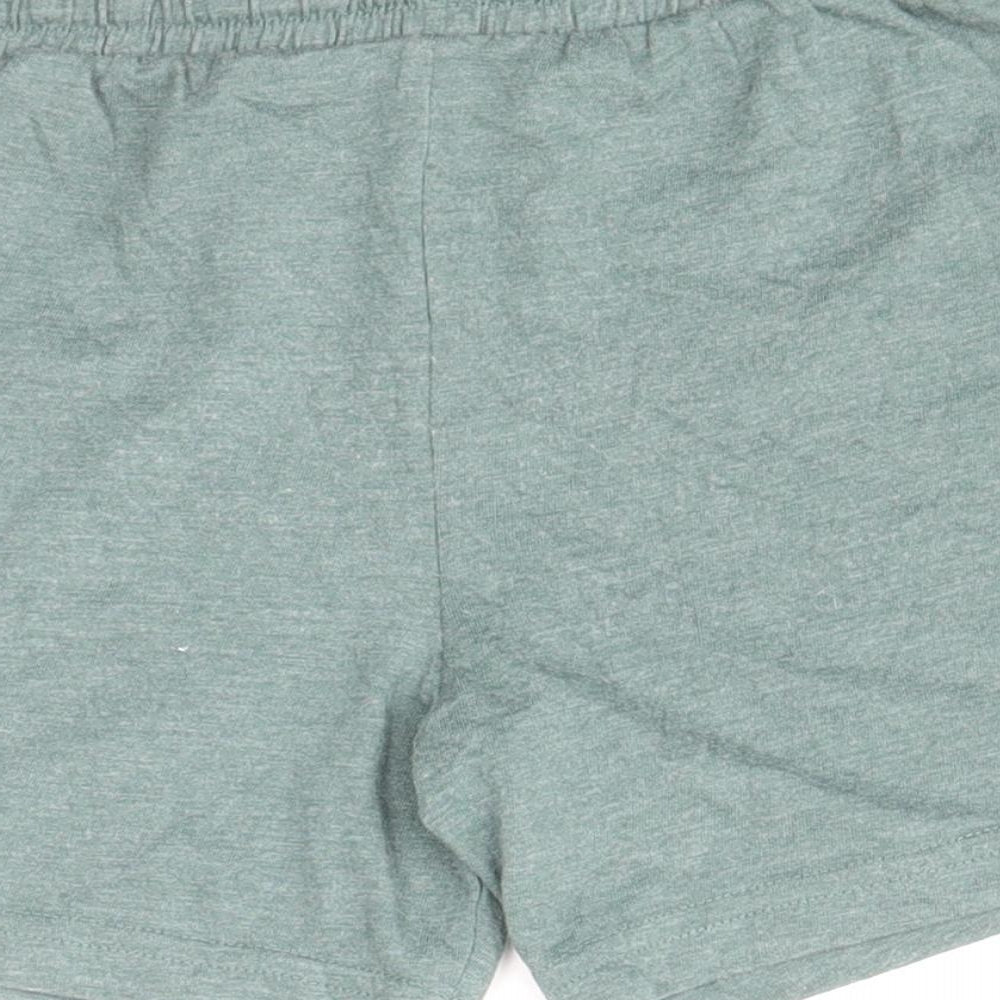 TU Boys Green Cotton Sweat Shorts Size 4-5 Years Regular Drawstring