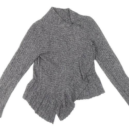 Knitted & Knotted Womens Blue V-Neck Cotton Pullover Jumper Size S